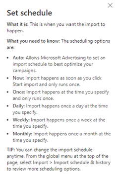 Microsoft Set Schedule
